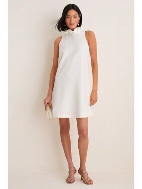 Tuckernuck Blythe Dress in White Small New Womens Mini Cocktail Ruffle